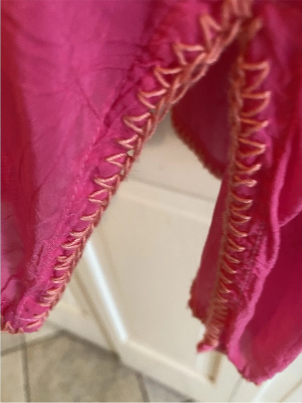 Johnny Was Paradise Pink Embroidered Boho Rangoon Blouse, NWT, L - Picture 9 of 16